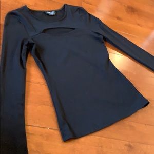 Black Bebe top with cut out